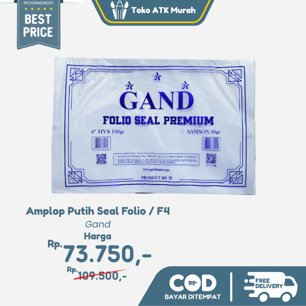 

Amplop Putih Folio Seal Gand F4 100gr isi 100 Lembar