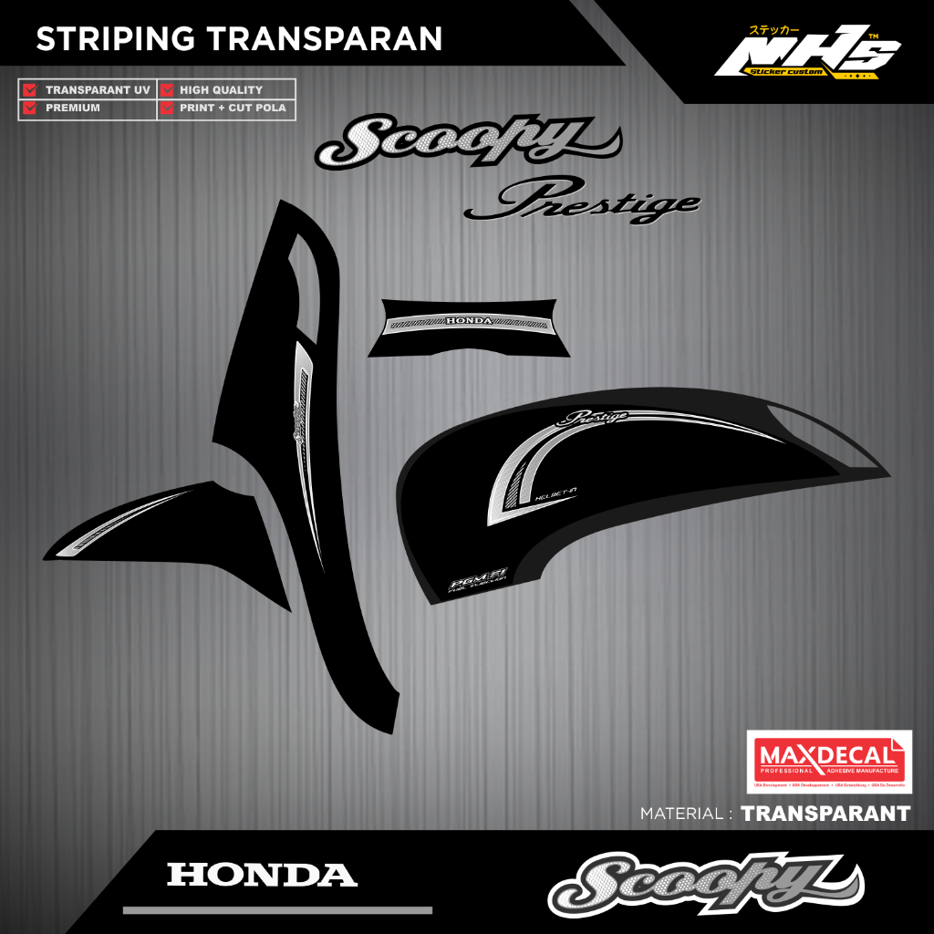 STRIPING TRANSPARAN SCOOPY PGM FI SIMPLE SCOOPY PRESTIGE