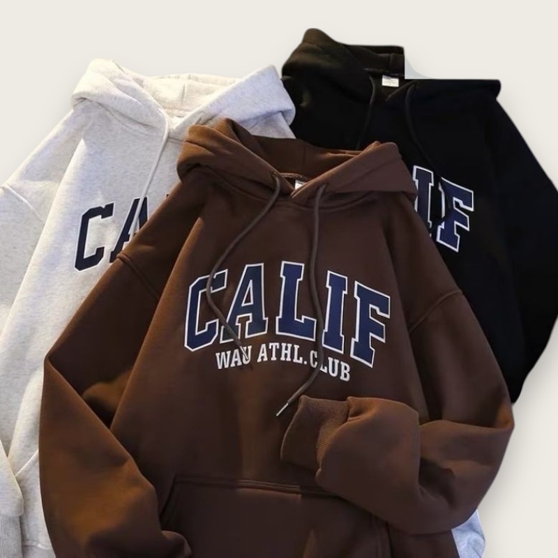 Hoodie Big Size CALIF Korean Style ( S - 6XL ) Jaket Jumper Oversize CALIF Pria Wanita Jumbo M L XL 