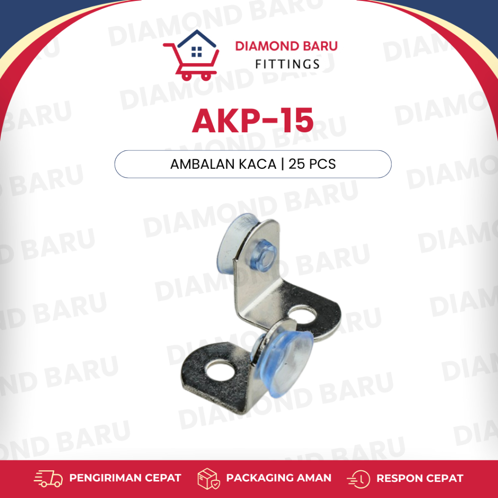 Ambalan Kaca AKP-15 / Penyangga Rak Kaca Stainless Steel / Dudukan Rak Lemari