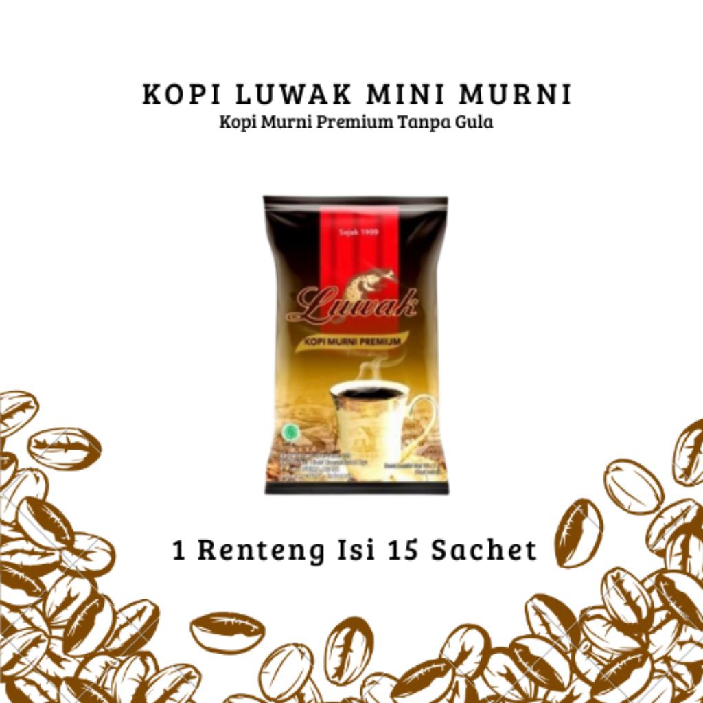 

KOPI LUWAK MINI MURNI ( 1 Renteng Isi 15 Sachet)