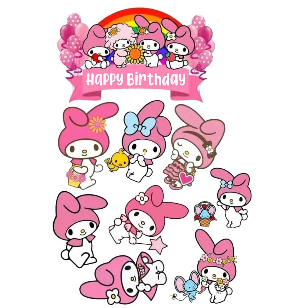 

TOPPER CAKE TOPPER ULANG TAHUN TOPPER ULTAH / HIASAN KUE MELODY SANRIO