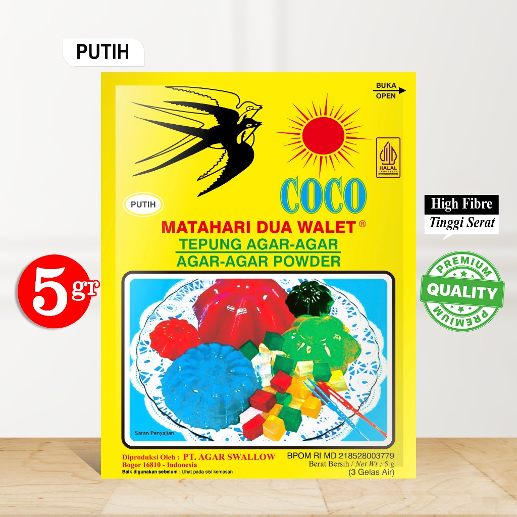 

AGAR SWALLOW COCO 5gr/pcs