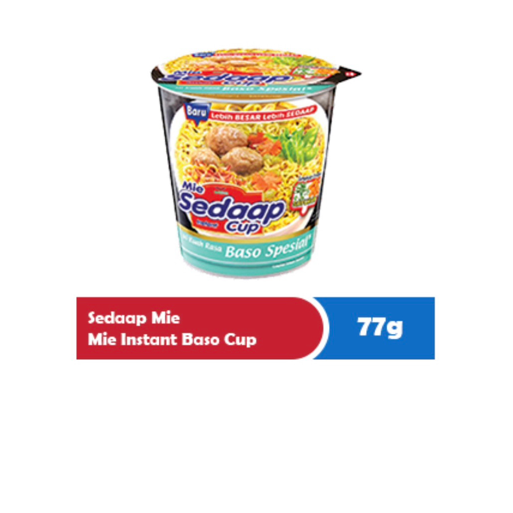 

1 Dus isi 12 Cup SEDAAP MIE INSTAN BASO CUP 77 gram
