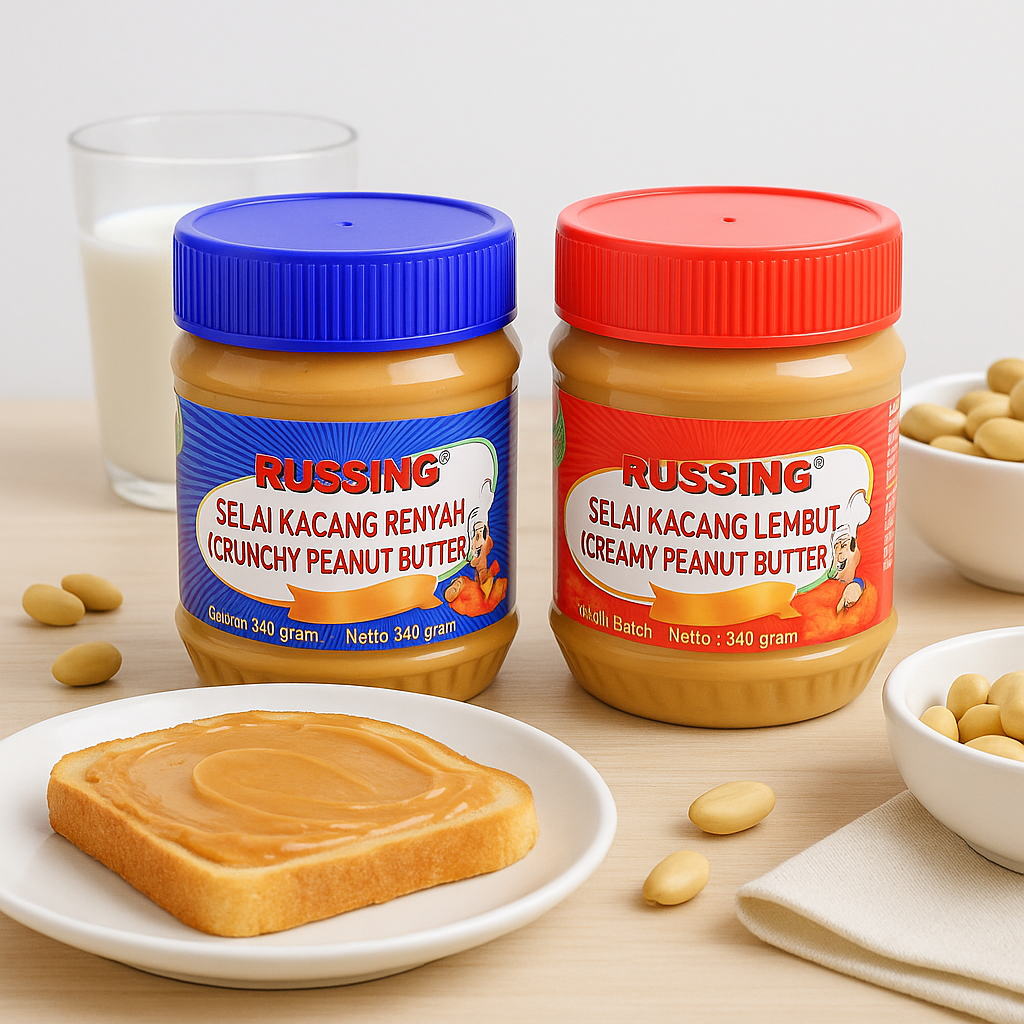 

[ HALAL ] RUSSING / Selai Kacang Peanut Butter - Creamy & Chunky, 340g, Perfect for Bread, Roti, and Hot Pot6932