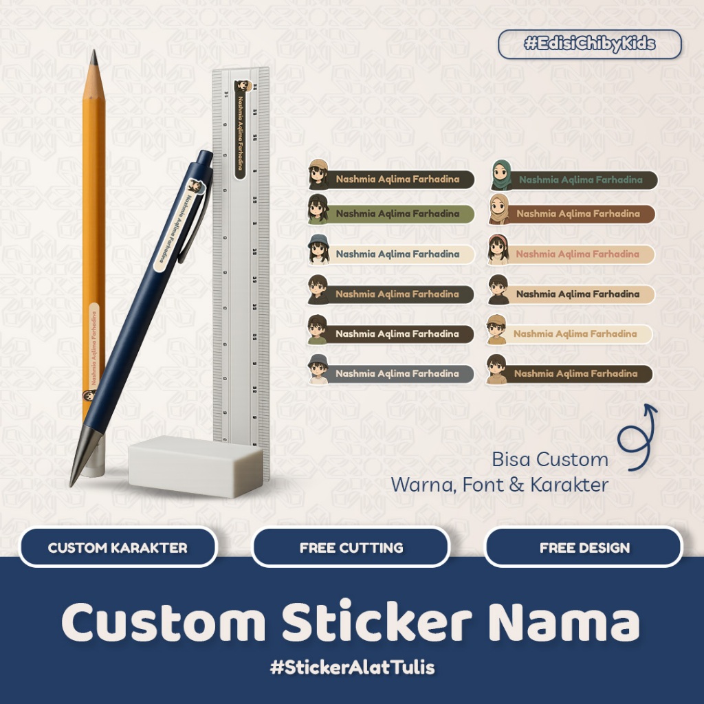 

Stiker Nama Alat Tulis - Sticker Label Buku Pelajaran | Desain Kartun Cute | Label Sekolah Lucu v1