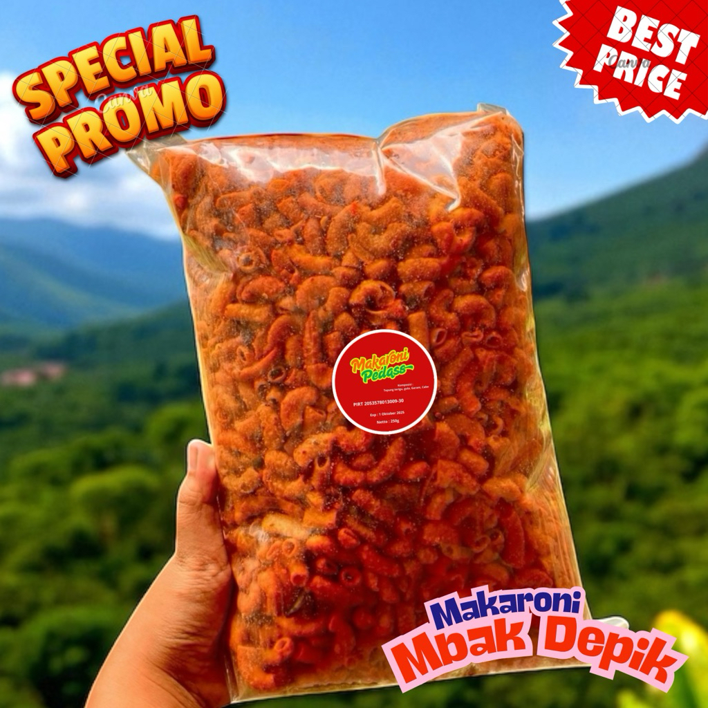 

Makaroni Pedas 1/4kg Cabe Asli – Camilan Khas Surabaya