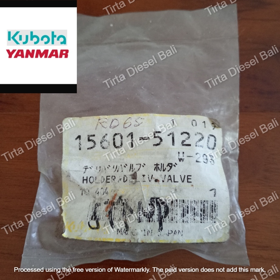 KUBOTA HOLDER DELIVERY VALVE RUMAH DELIVERI BOSPOM RD 45 - 55 - 65 15601-51220 ORIGINAL
