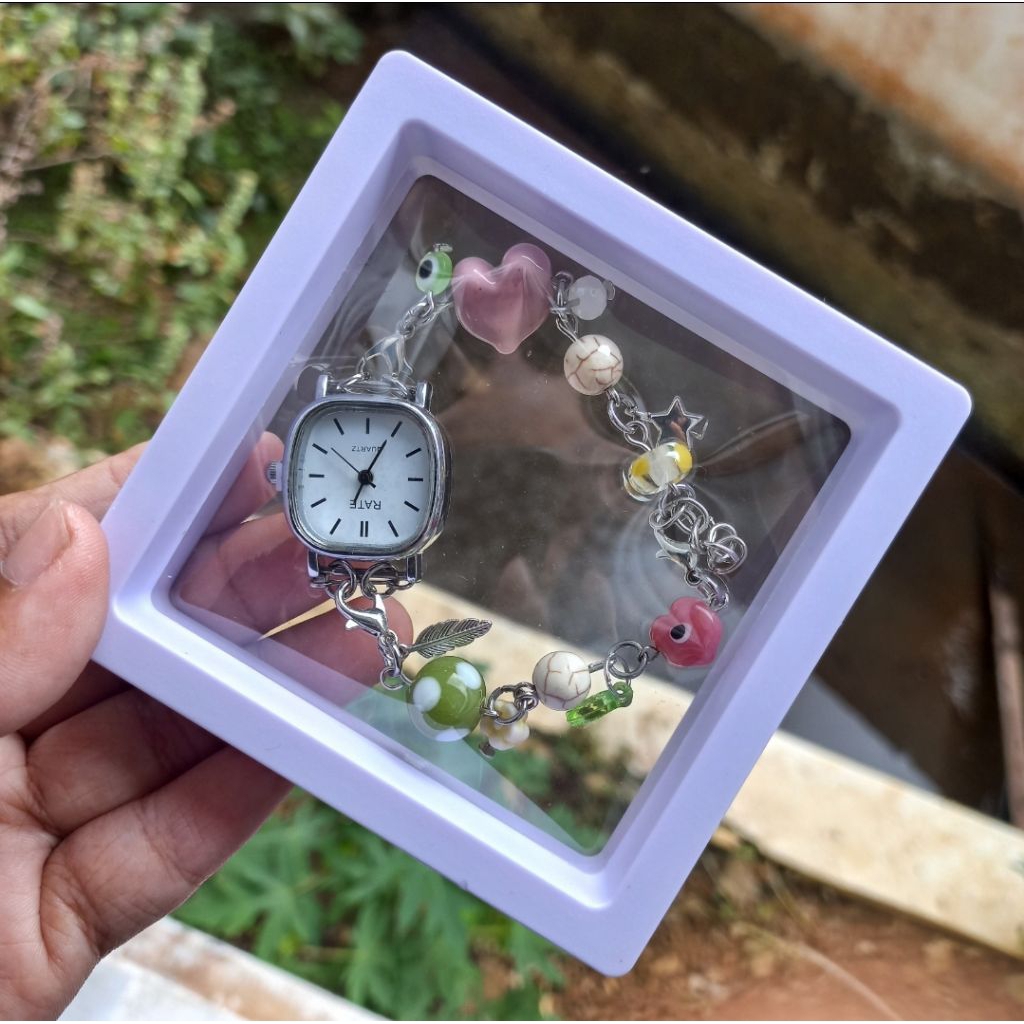 JAM TANGAN BEADS | Watch Bracelet | Jam manik kaca jombang model rantai | Manik Lokal Indonesia Seri