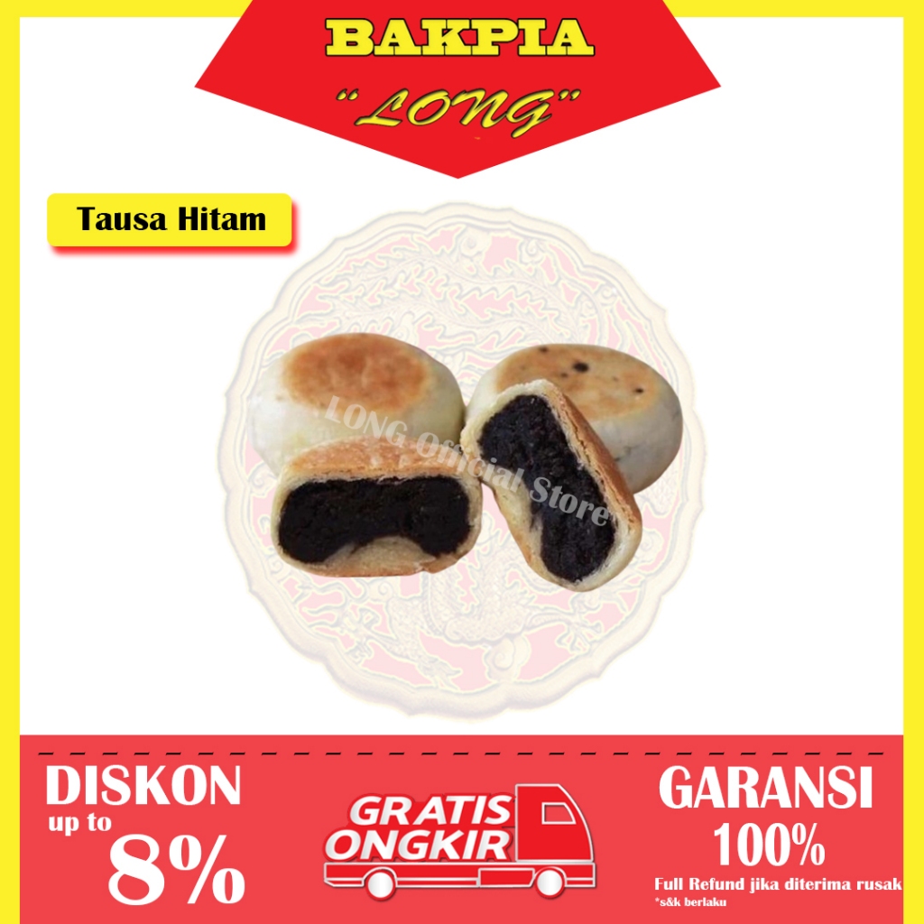 

Bakpia Kacang Hijau Kupas | Tausa Hitam HALAL | Pia Long HALAL Original