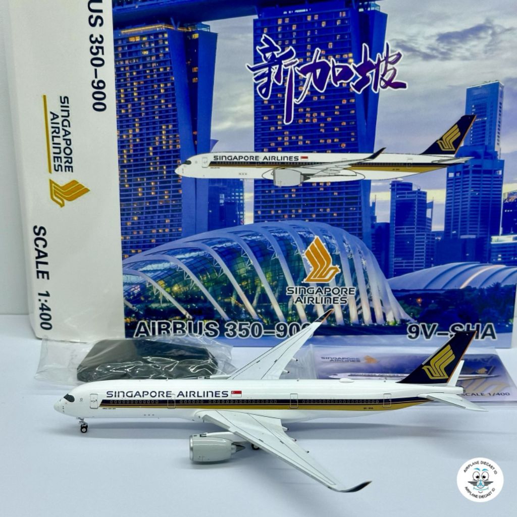 1/400 Singapore Airlines Airbus A350-900 9V-SHA Free Stand Geministar/ Panda Model 1:400 Scale