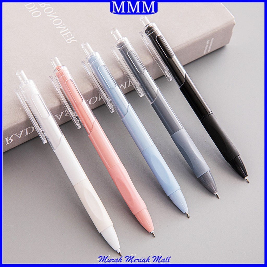 

MMM Pulpen Gel Retractable 0.5mm Mekanik Pena Cetekan Warna Polos Tinta Hitam Pena Aesthetic Cepat Kering Pen Tinta Gel Ujung Lancip Bolpoin Cetek Alat Tulis Kantor Cute Ballpoint School Stationery ATK