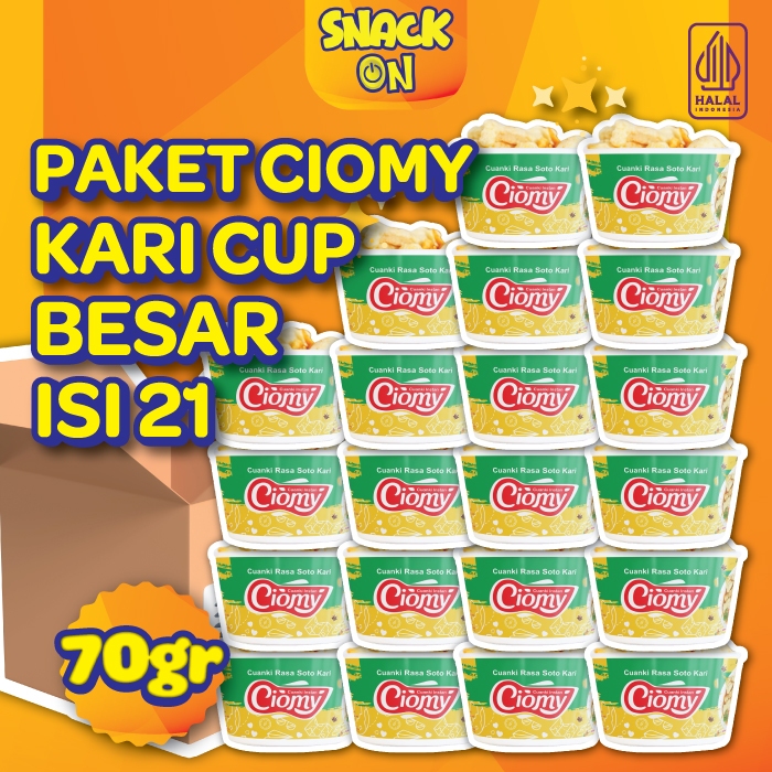 

Paket Ciomy Cuanki Ayam Kari Pedas Cup Besar isi 21