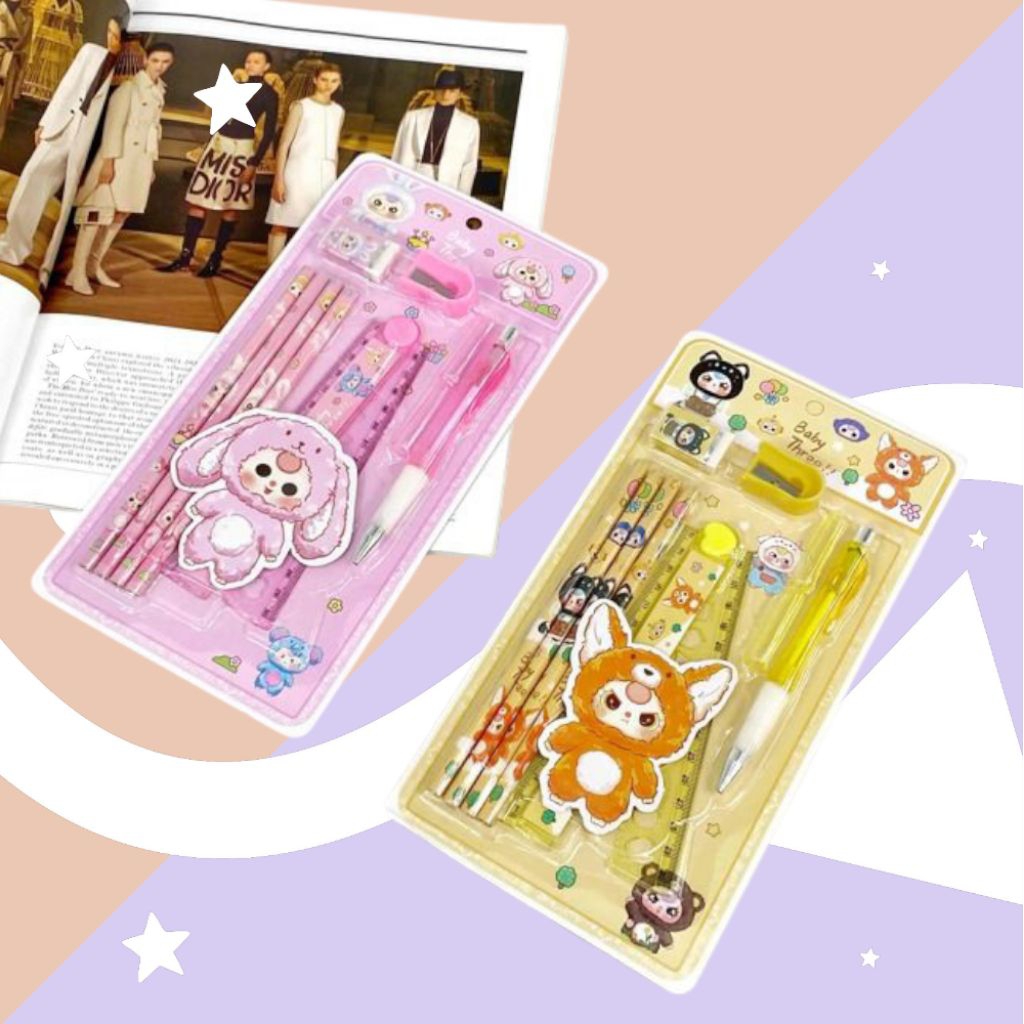 

alat tulis 10in1 alat tulis baby three warna kuning