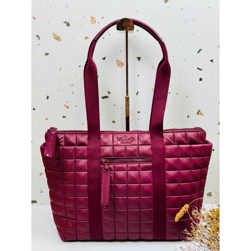 Kate Spade Camden Quilted Medium Tote Bag Blackberry