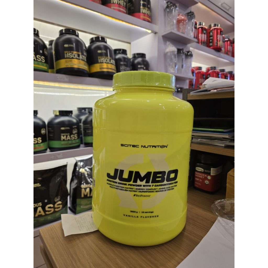 scitec nutrition jumbo mass gainer muscle mass gainer protein drink with 7 carbohydrates carbs