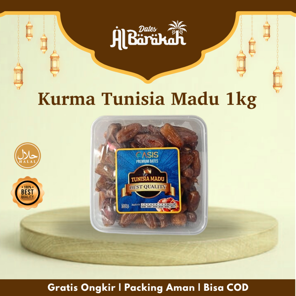 

Kurma Tunisia Madu Al Baraka Dates Deglet Noor Kemasan 1Kg Original Premium Oleh Oleh Haji dan Umroh