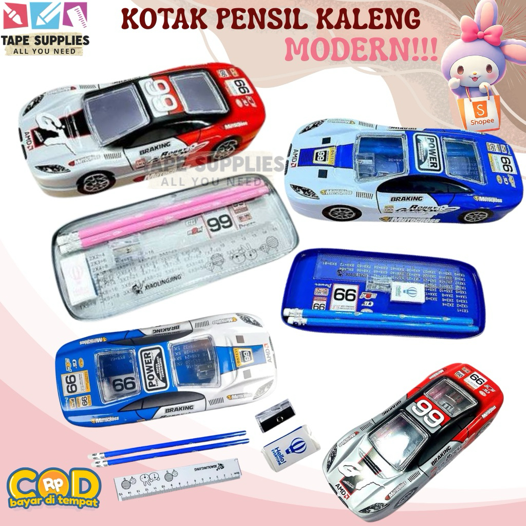 

(SET LENGKAP) Kotak Pensil Kaleng SUSUN Pencil Case Cowok Kotak Pensil Anak