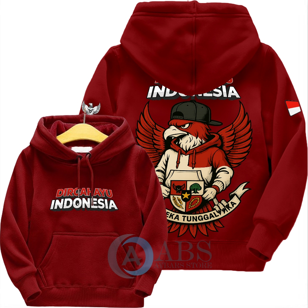 Jaket Anak Kemerdekaan Hoodie Anak Laki Laki Perempuan Usia 2 3 4 5 6 7 8 9 10 Tahun Baju Anak
