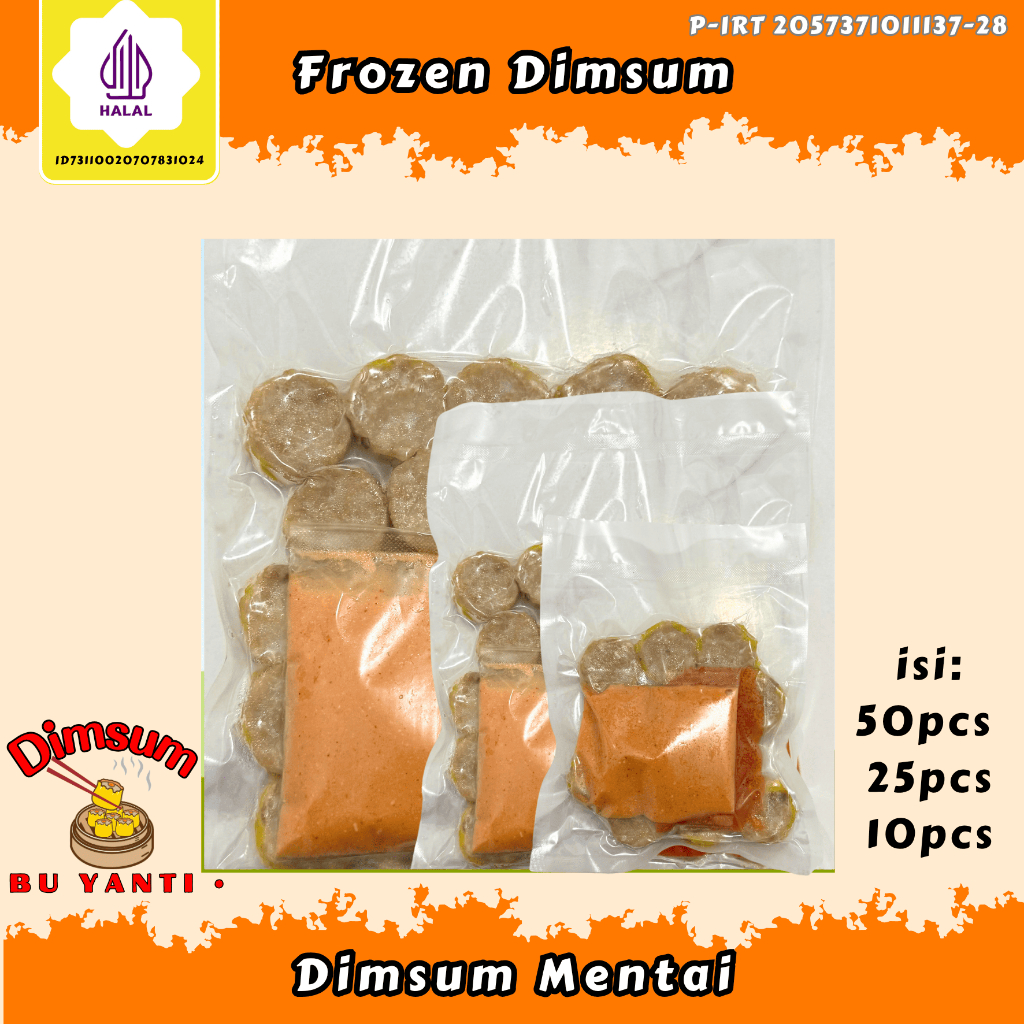 

DIMSUM FROZEN MENTAI dimsum murah dimsum premium dimsum halal isi 12pcs/25pcs/50pcs DIMSUM BU YANTI