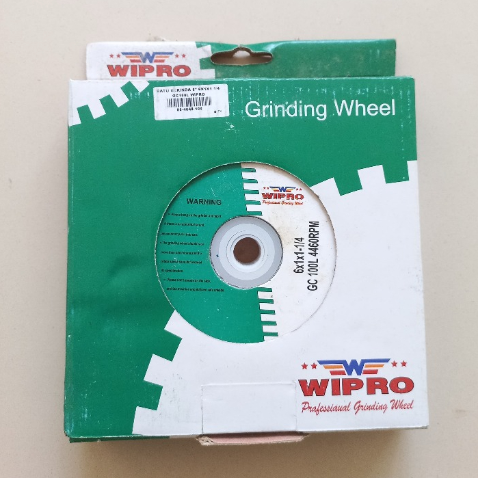 Wipro Batu Gerinda Hijau 6 inch GC100L/ Batu Asah Duduk 6 Inch #100 Grade 100