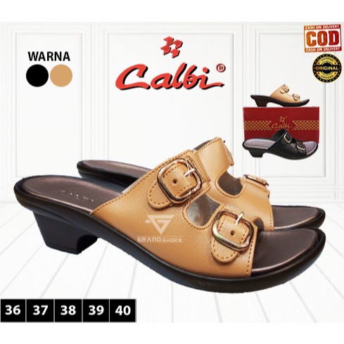 CALBI sandal sendal slide flip flop hak 5 cm formal formil casual kasual perempuan wanita original