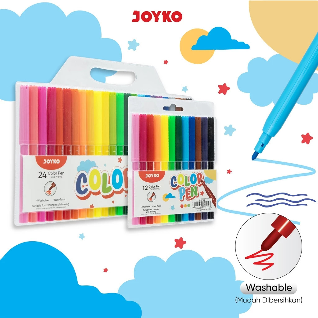 

Joyko CLP-47 CLP-47A24 Color Brush Pen Pena Kuas Warna