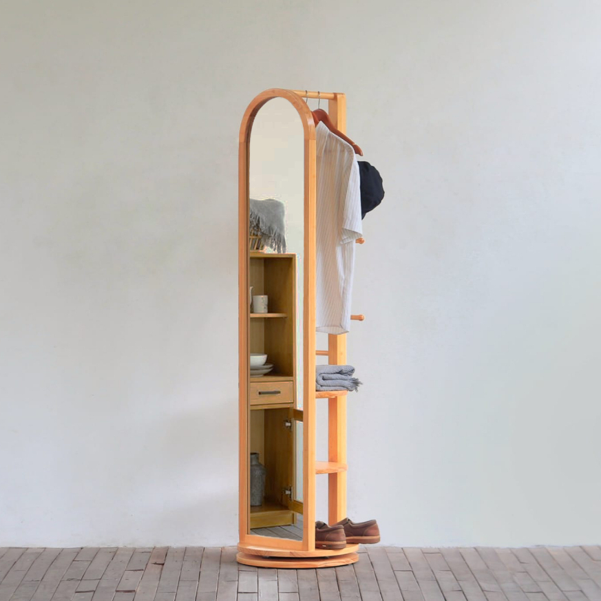 Uwitan Ona Standing Mirror - Cermin Full Body Aesthetic OOTD Multifungsi Rak Kosmetik Make Up Organi