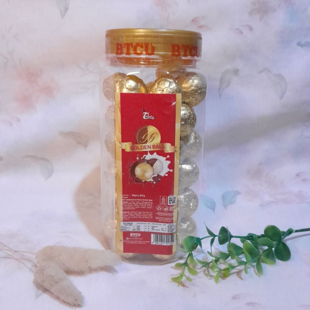 

TOBELO GOLDEN BALL / COKLAT BOLA EMAS BULAT / 1 TOPLES ISI 40 PCS