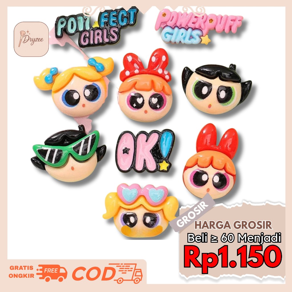 

Clay Bros Pin Stiker 3D Aksesoris DIY Gantungan Botol Minum Karakter Powerpuff Girls Dekor 3D-022