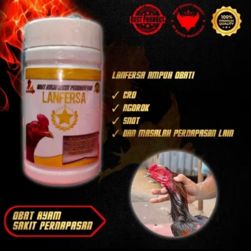 LANFERSA obat ayam NGOROK CRD SNOT PILEK JAMU KESEHATAN AYAM SAKIT PERNAFASAN DOPINH AYAM JAMU AYAM 