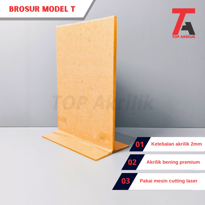 

Tentcard Akrilik Tempat Display Brosur Acrilyc A5 & A6 Model T Akrilik Tempat Brosur dan Dispay Scan Qris