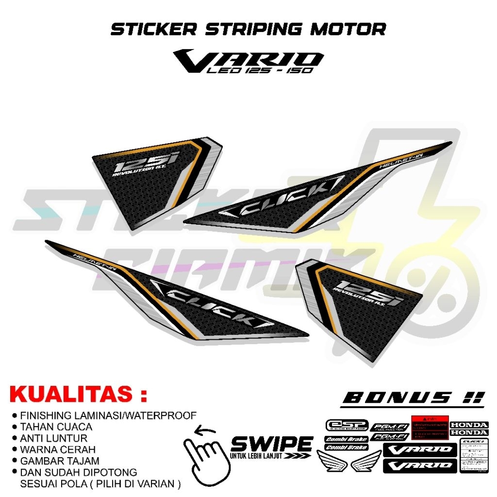 STRIPING VARIO LED 125 150 HONDA STIKER VARIASI MODIFIKASI MOTOR PNP STICKER CLICK