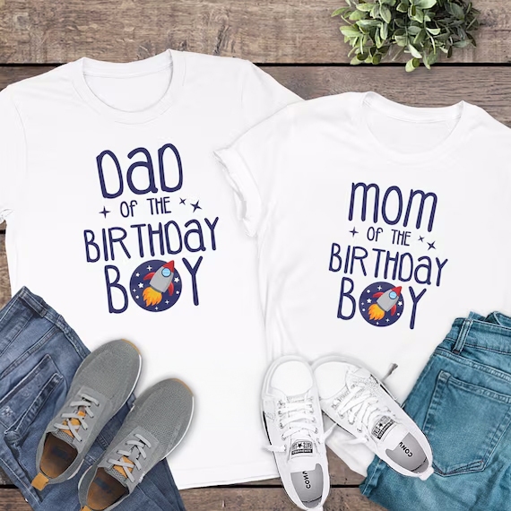 Herlin Collection_Kaos Couple Keluarga Birthday Boy Girl ASTRONOT ASTRONAUT Ultah Anak Perempuan Lak