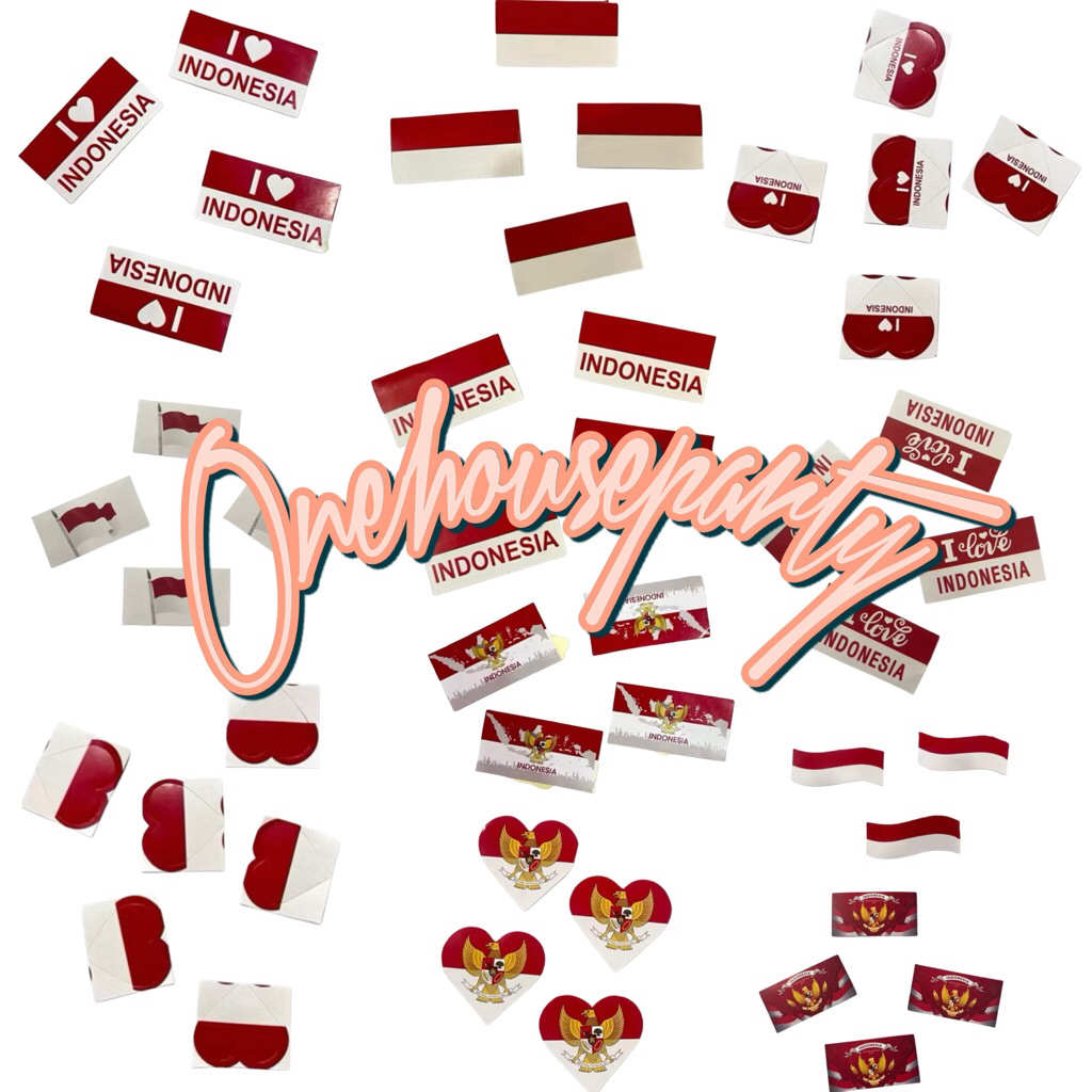 

Sticker bendera merah putih per pcs sticker 17 agustus DIRGAHAYU RI sticker indonesia sticker pipi indonesia one house party