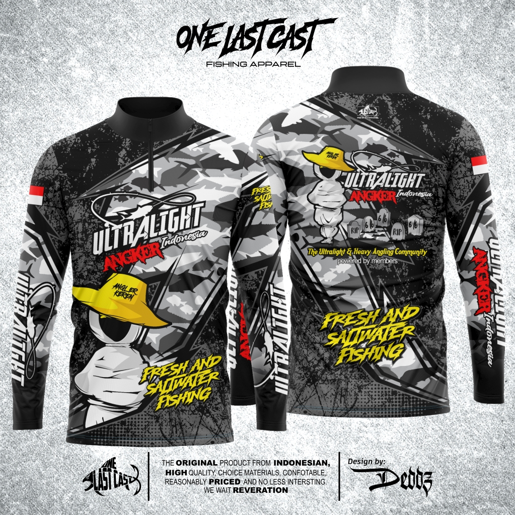 ONELASTCAST JERSEY MANCING MODEL KERAH ZIPPER ULTRALIGHT ANGKER INDONESIA BISA CUSTOM NAMA