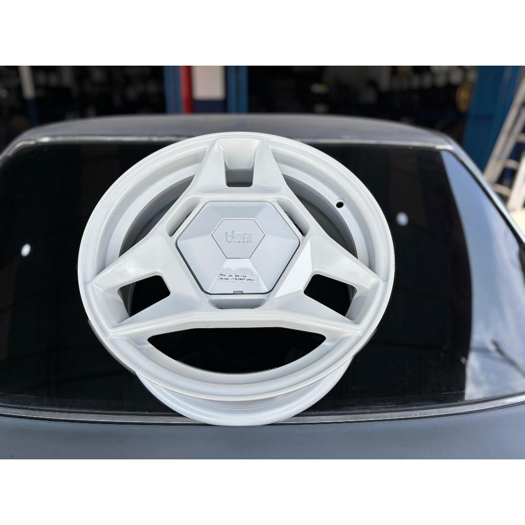 VELG HSR TELU UNTUK MOBIL RACING/SEDAN RING15 LEBAR65 LUBANG8 PCD100X114,3 GLOSSY WHITE