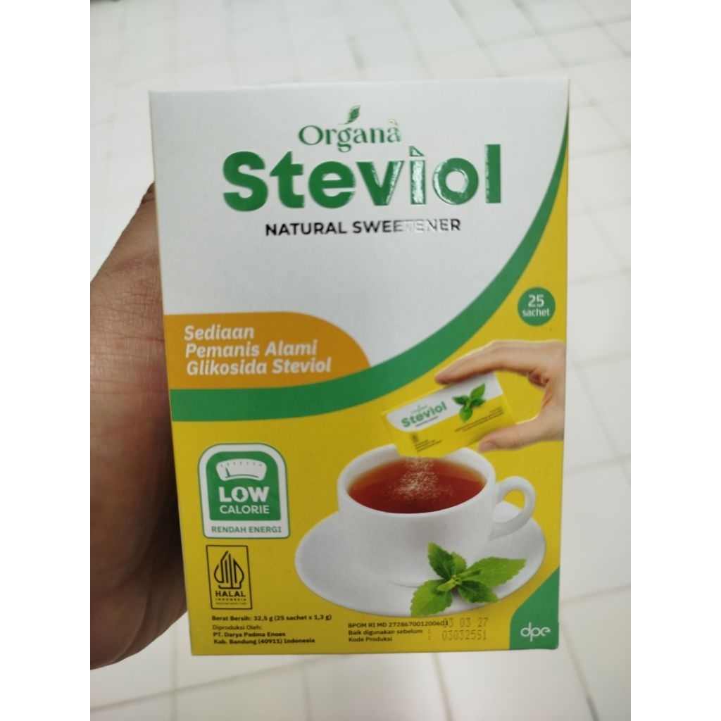 

ORGANA STEVIOL NATURAL SWETENER 25SACET/1.3G