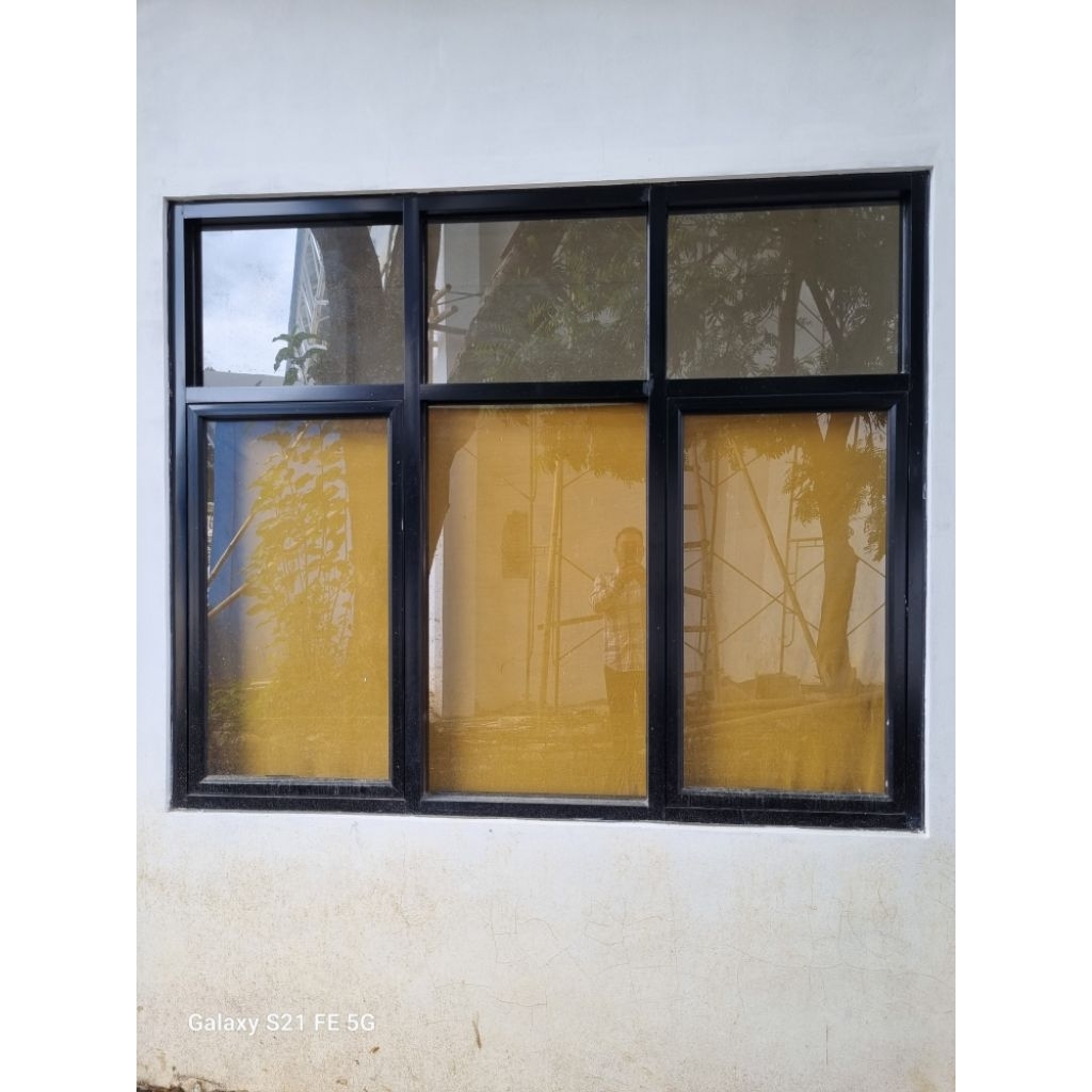 jendela gandeng 3 lobang aluminium