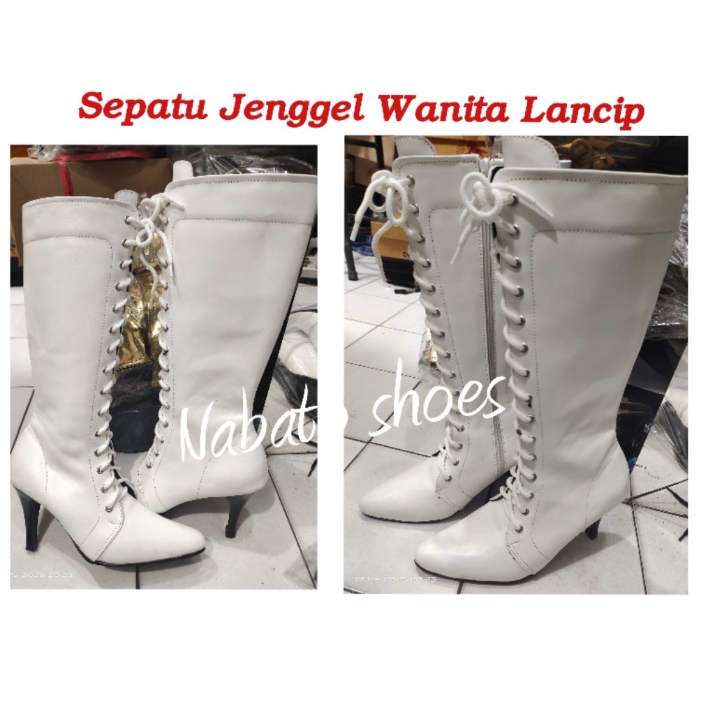 Sepatu Boot Jenggel Wanita Tinggi tali depan