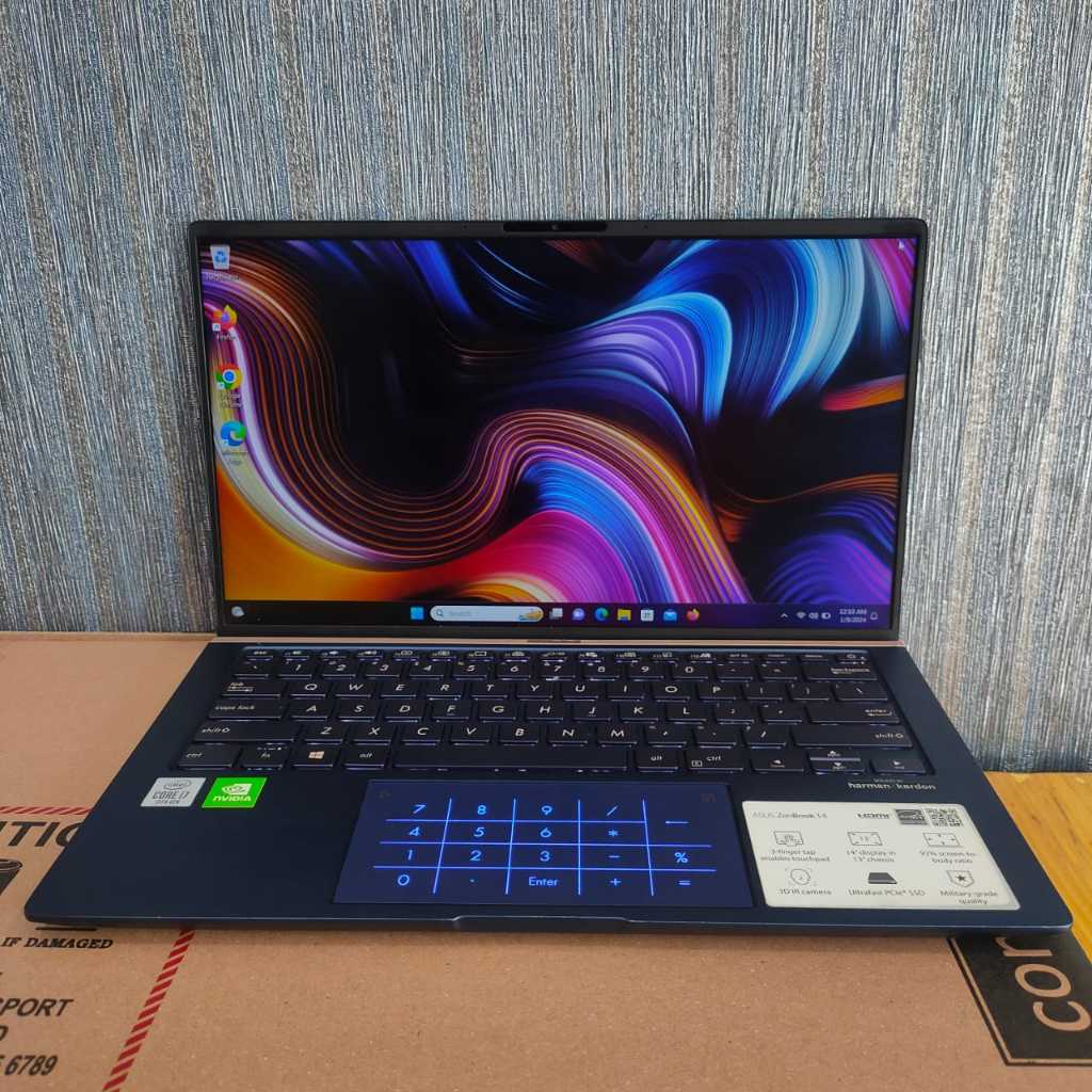 ASUS ZenBook 13 UX434FLC i7-10510U 16GB/512GB SSD MX150 Numerik Backlight Biru Dongker