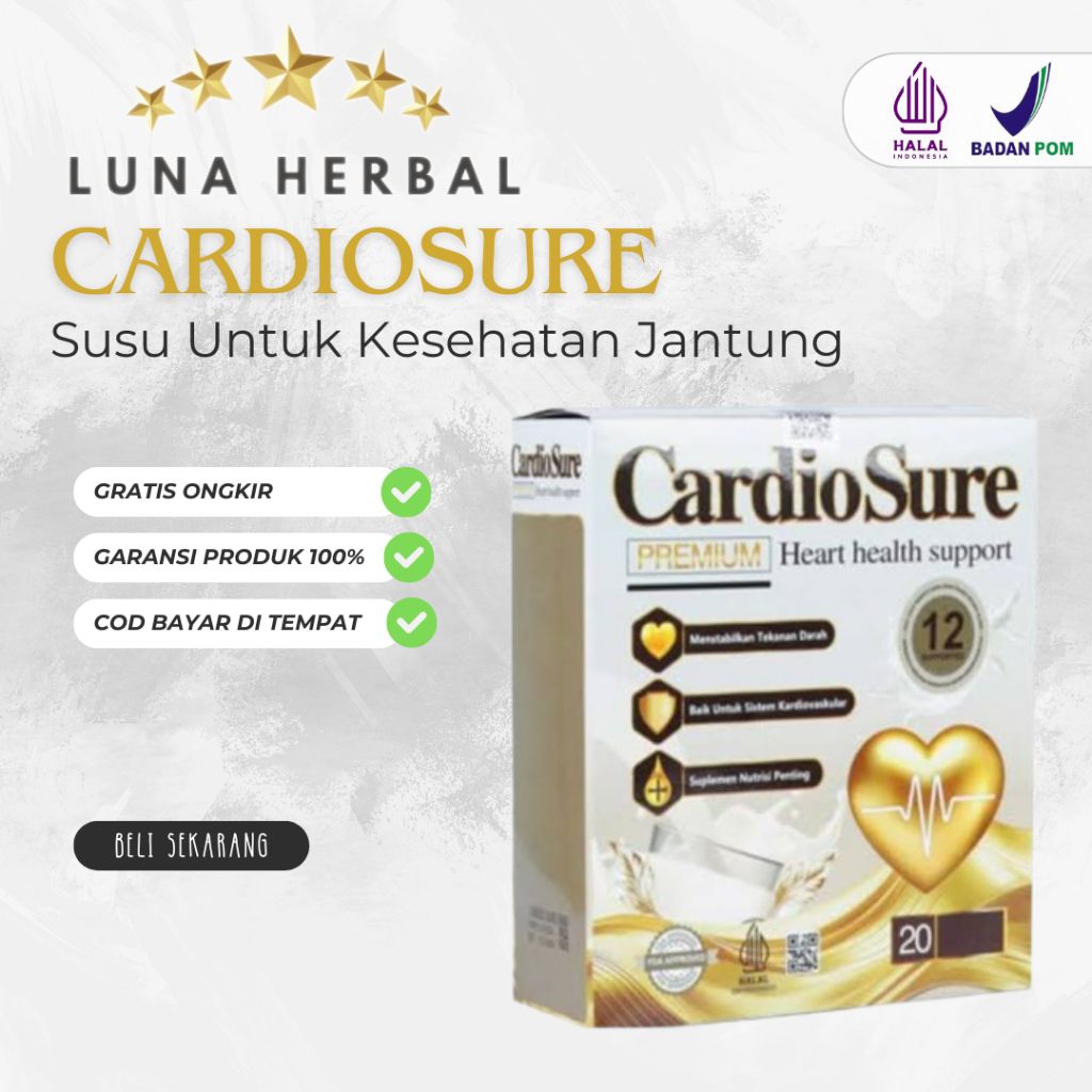 

CARDIOSURE PREMIUM MILK SUSU ASLI OBAT HIPERTENSI JANTUNG KORONER STRUK KOLESTROL ASAM URAT