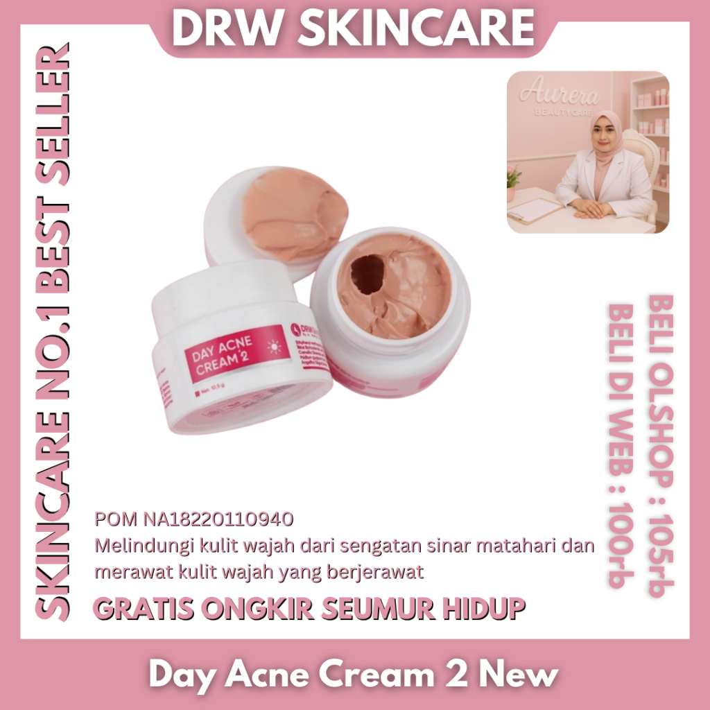 Day Cream Acne 2 (Cream Siang) Drw Skincare / Cream Siang BPOM Acne Drw