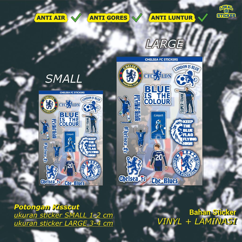 

Stiker Chelsea Vinyl Premium – Sticker HP, Laptop, Helm, Motor, Anti Air, Awet, Keren