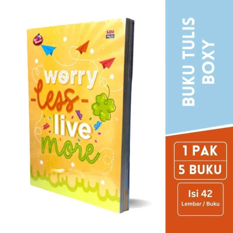 

1 Pak/Pack Buku Tulis Boxy Merk SIDU MAXI isi 42 Lembar (Isi 5 buku)