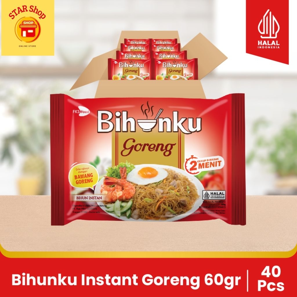 

Bihunku Instant - Goreng - 1 karton - 40 Pcs - 60gr