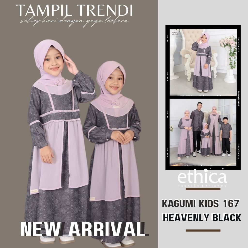 BAJU GAMIS ANAK ETHICA KAGUMI KIDS 167 HEAVENLY BLACK