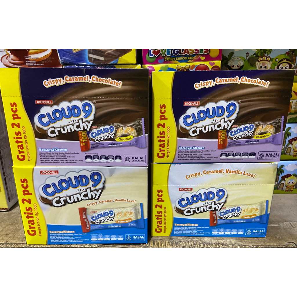 

Cloud 9 Crunchy 284g 1 Box Isi 24 + free 2 pcs