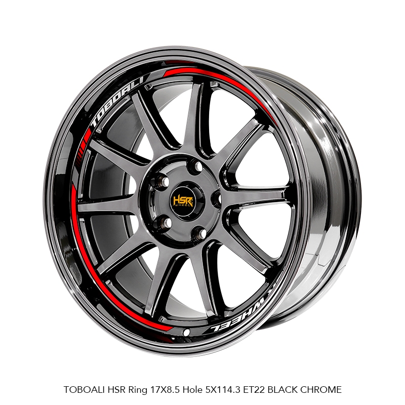 Velg Mobil Black Chrome Ring 17 Hsr Wheel, Xpander, Reborn, Terios, Rush, Crv