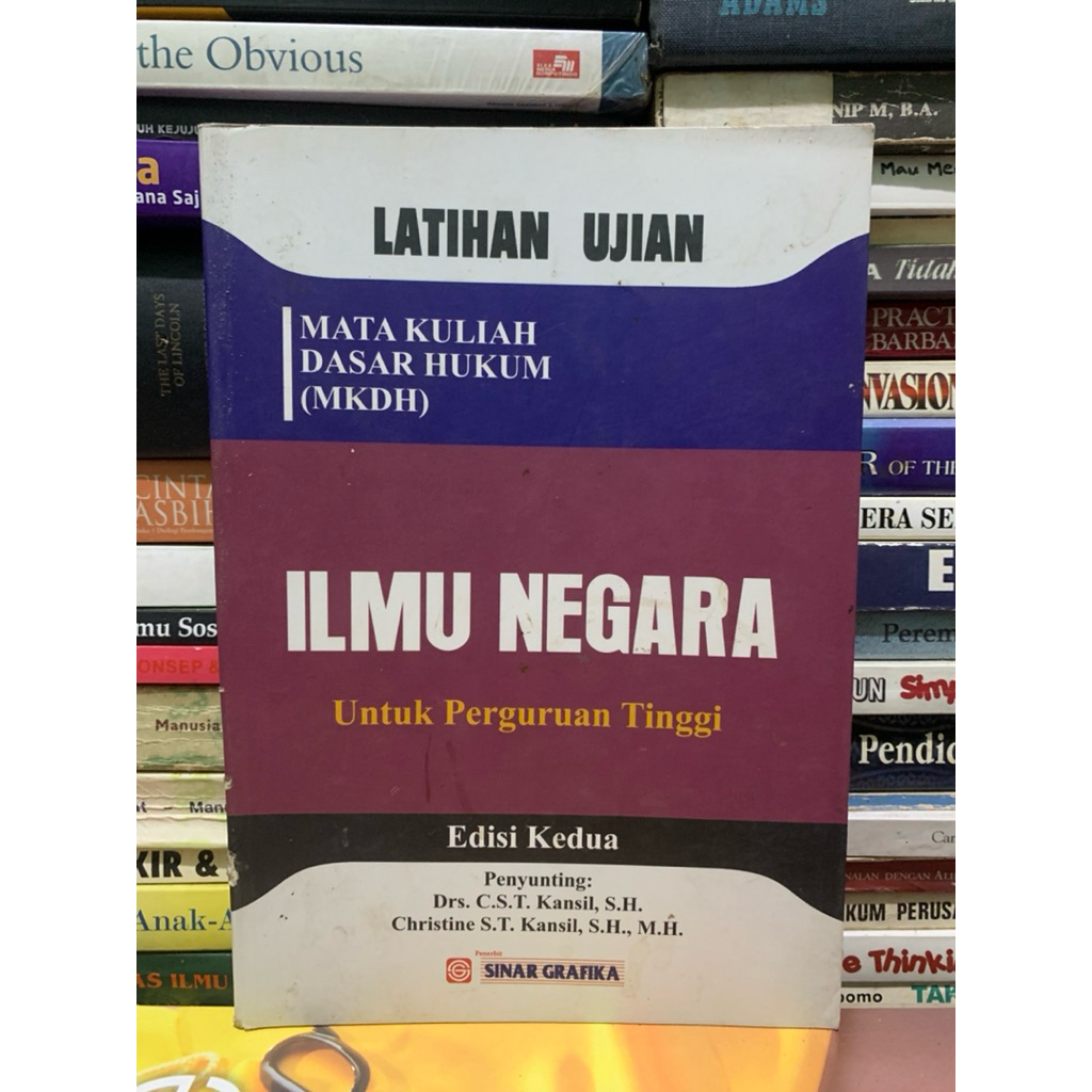 Ilmu negara untuk perguruan tinggi edisi kedua by Drs kansil ASLI ORIGINAL